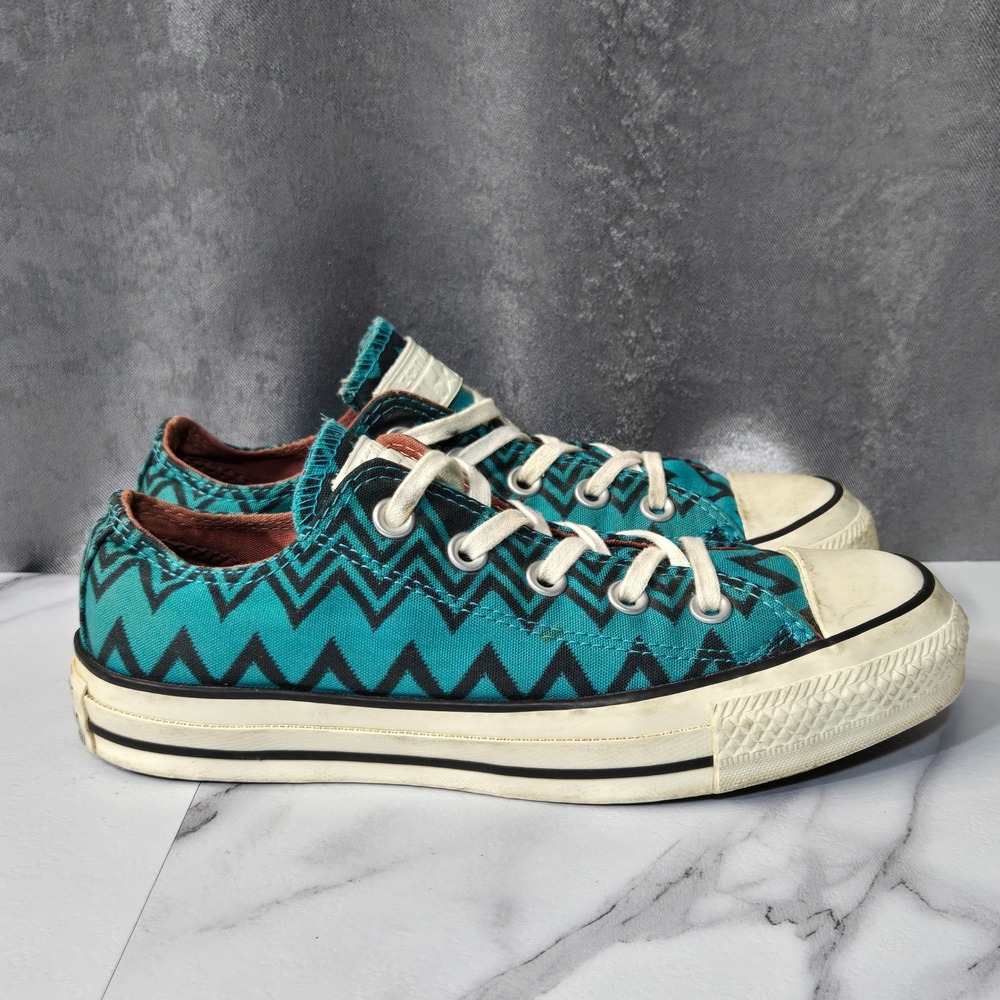 Converse Chuck Taylor All Star Missoni Sneakers Womens 6 Low Chevron Teal Black